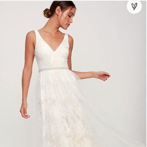 Sweet Love Ivory Lace Beaded Maxi Dress (Brand new with tags)